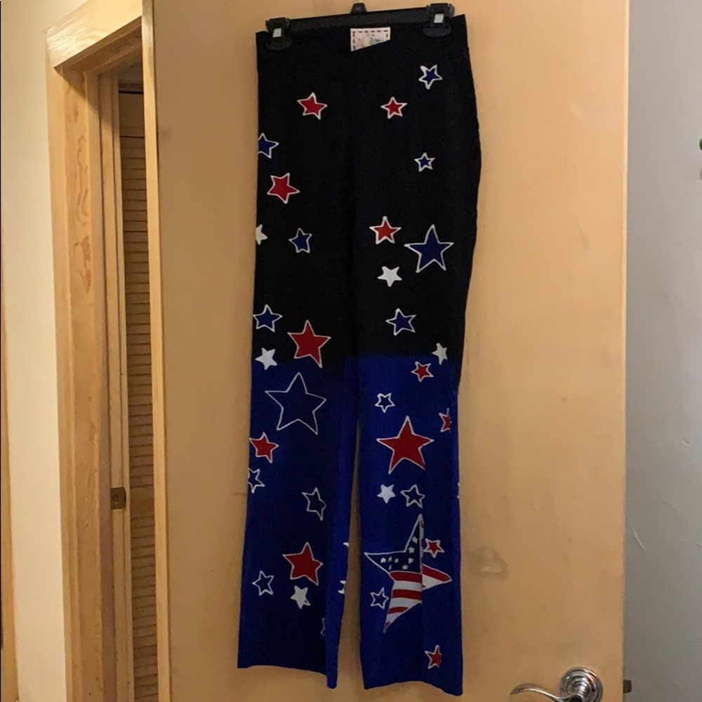 Very cool black and blue star workout pants